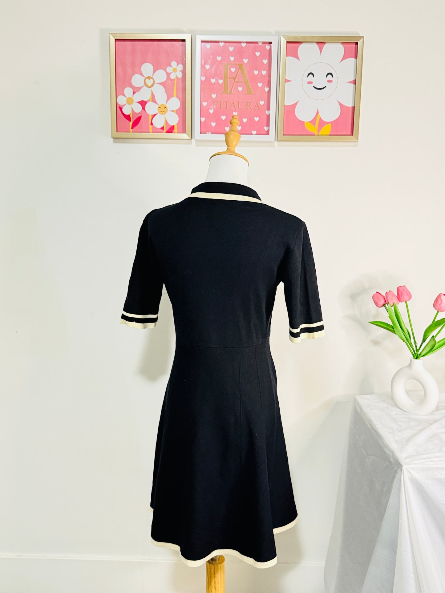 Chic Black Button Dress
