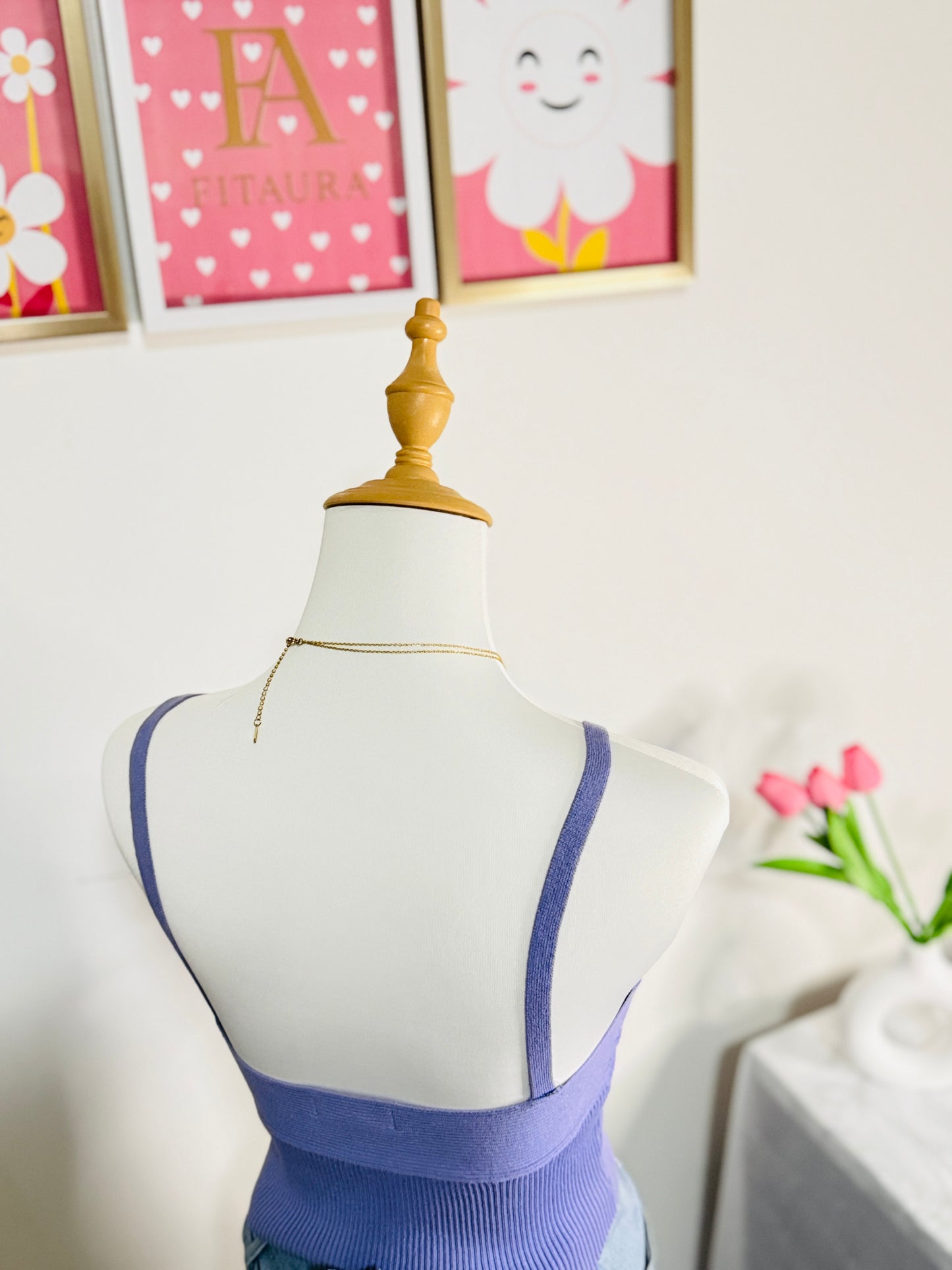 Lavender Ruched Ribbed Tank Top
