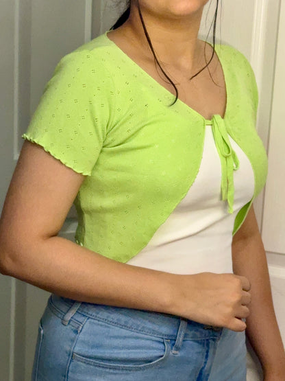 Lime Green Tie Shrug Top