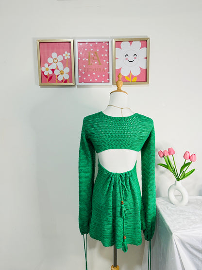 Green Crochet Ring Dress