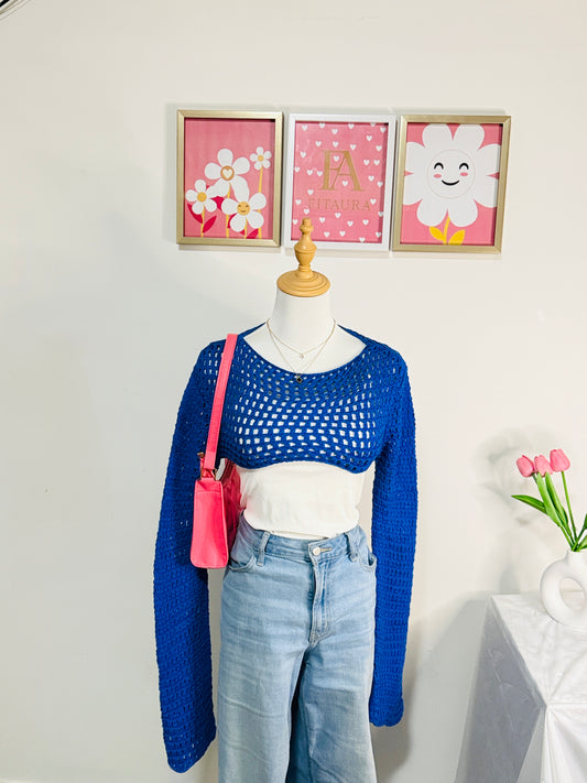 Bold Blue Cover-Up Top