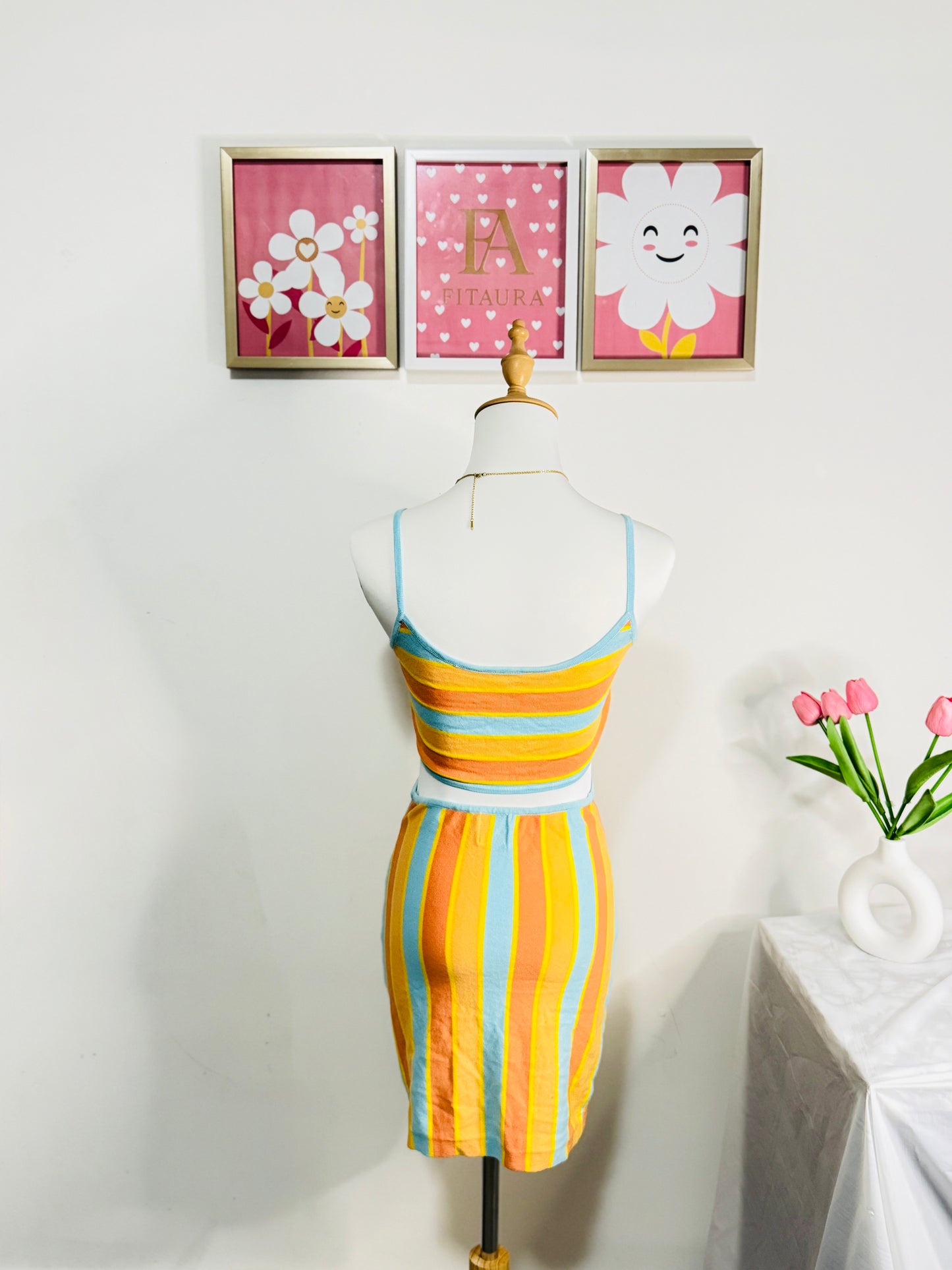 Sunny Stripes Cut-Out Bodycon Dress