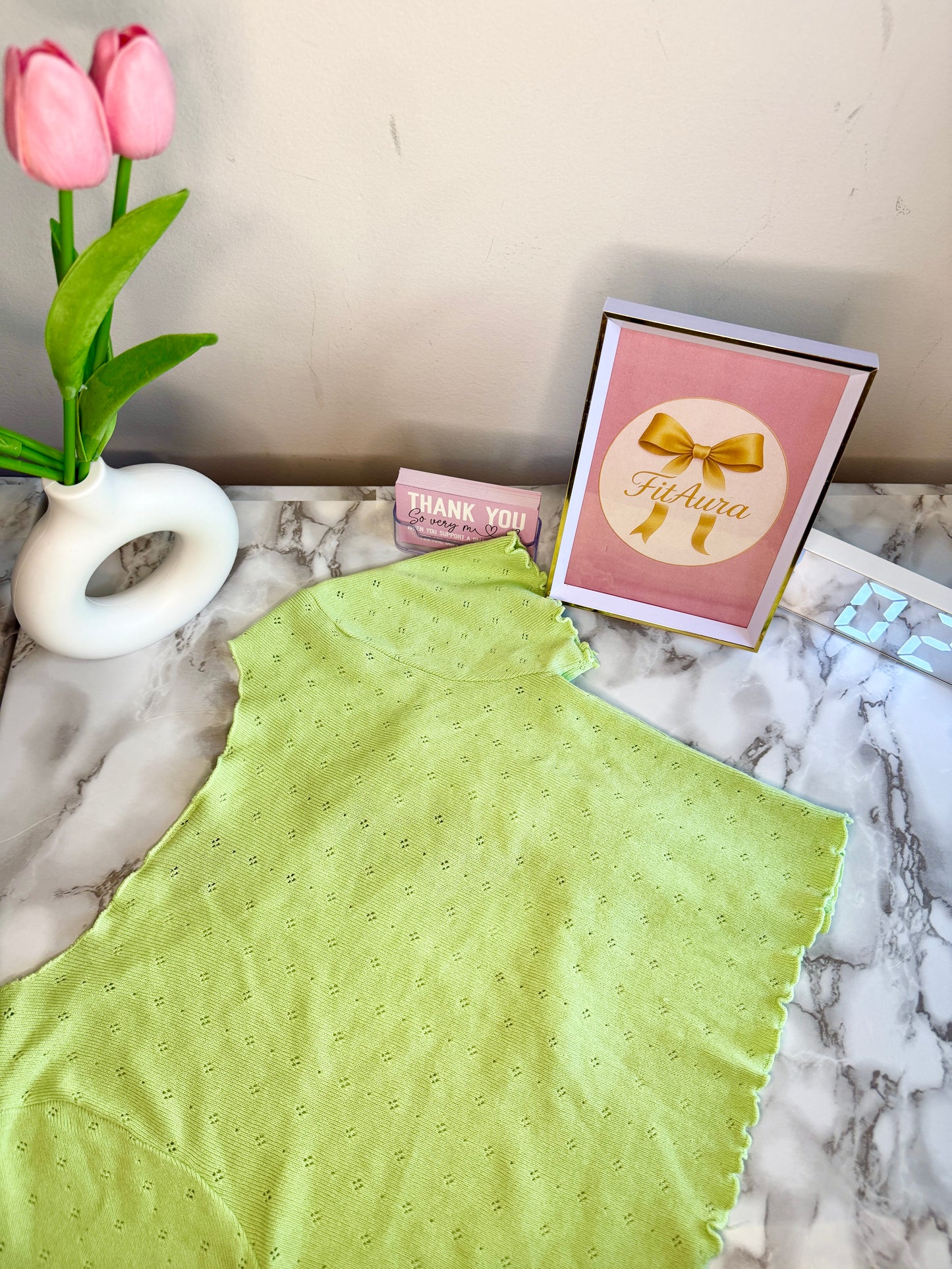 Lime Green Tie Shrug Top