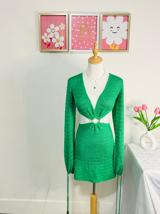 Green Crochet Ring Dress